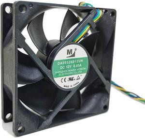 DA08025B12UH DC 12V 0.50A 80*80*25MM 8CM cooling fan 4 pin PMW