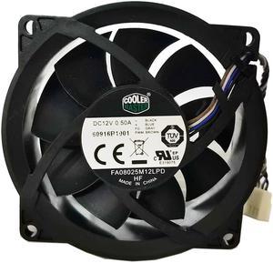 For CoolerMaster FA08025M12LPD 12V 0.50A 804057-001 80*80*25mm Cooling Fan 4pin Cooling Fan Processor Cooler Heatsink Fan