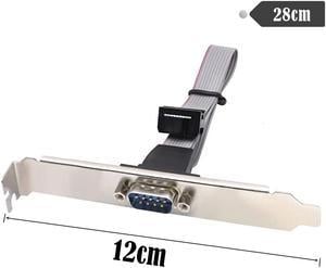 RS232 Serial D-Sub DB9 9Pin Male to IDC 10Pin Female Ribbon Cable  Full-hight bracke 0.28m