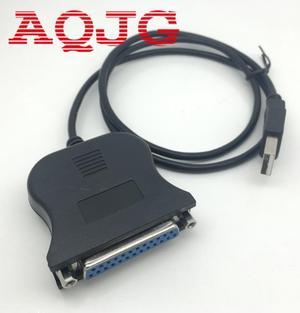 Black Bi-directional Parallel Interface Communication USB to 25 Pin DB25 Parallel Printer Cable Adapter Cord Converter AQJG