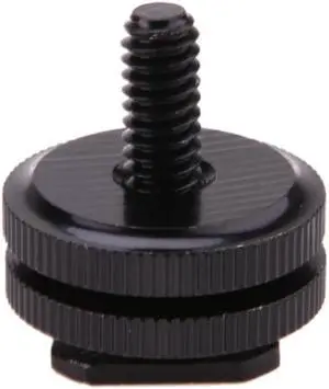 1/4"-20 Tripod Mount Screw to Flash Camera Hot Cold Shoe Adapter Camera Aluminum Metal 1/4 Screw Adaptor Black