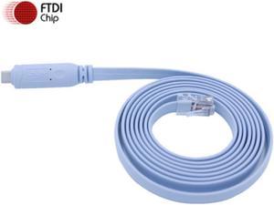 Cisco Compatible Console Cable, 6ft, FTDI USB to RJ45 Console Cable /  Windows 7, 8 / Vista / MAC / Linux / RS232 Switch Router 