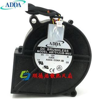 AB7512UB-W01 For Adda 7530 Dc 12v 0.60a Max Airflow Rate Turbo Blower cooling Fan