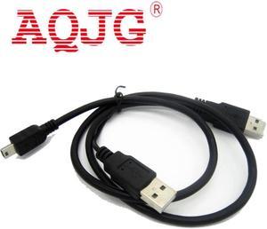 USB2.0 USB 2.0 double A Type 2A Male to Mini 5 Pin Male Y Cable 0.7m 70cm 2ft For 2.5" Mobile Hard Disk Drive HDD AQJG