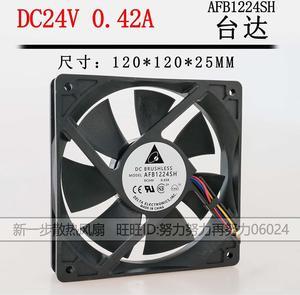 For AFB1224SH 12025 120mm 12cm DC 24V 0.42A tempreture sensor 4-pin server inverter cooling fans axial