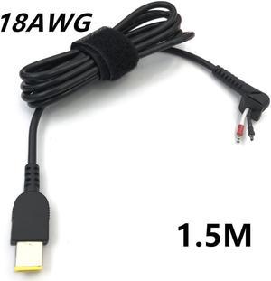 18AWG Plug Connector Cord Laptop Power Cable For Lenovo IdeaPad Square Connector Charger Laptop Adapter Pc Cable Notebook 1.5M