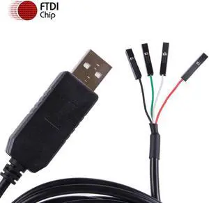 FT232R USB to 4Pin 2.54mm Connector Dupont RS232 TTL UART Converter Cable With TXD RXD GND, VCC Pinout Support Windows Andorid