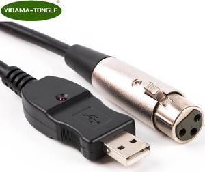 10ft USB Male to 3PIN XLR Female Mic Microphone Converter Studio Audio Cable