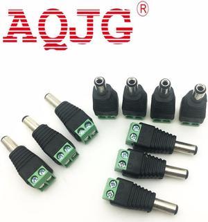 10pcs/lot 2.1 x 5.5mm bnc connector DC Male Adapter Surveillance System Power Supply for CCTV IP Camera cctv accessories