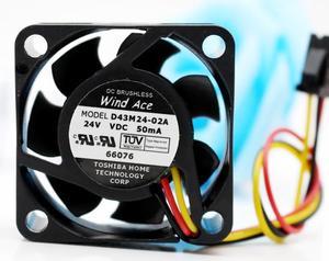 Frequency Converter G7 F7 Fan D43M24-02A DC 24V 0.05A 4010 40*40*10mm Computer Cooling Fan