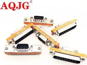 DB9 DB25 Male to Male Adapter D9/D25 Serial Port Adaptor 9Pin/25Pin Male Connector 9P/25P Convert protect joint AQJG cross jack