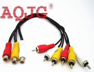 3 RCA Female Jack to 6 RCA Male Plug Splitter Audio Video AV Adapter Cable For TV stick  Set-top boxes  AQJG