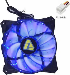 12025 Transparent Light-Emitting 12v 15 Blue Lights Computer Shadow Chassis Wind Fan 12CM Ultra-Quiet