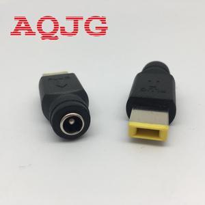 2pcs C 5.5 2.1mm Female to Square Male Plug AC DC Power Plug Connector Adapter For lenovo ThinkPad 20V3.25A  4.5A 2.5A  AQJG