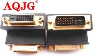 90 Degree Down Angle DVI 24+1 DVI-D Male to Female M/F Adapter Redirection Connector