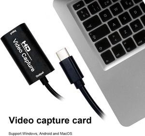 4K 1080P Video Capture Card Adapter DC 5V 0.4A USB 2.0 Video Game Grabber Recording HDMI-compatible for Live Streaming Broadcast