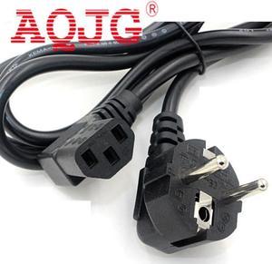 1.5M C13 IEC Kettle 90 Degree to European 2 pin Round AC EU Plug Power Cable Lead Cord PC AQJG