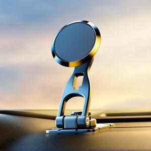 Magnetic Cell Phone Holder Stand 360 Degree Rotating Foldable Car Mobile Phone Support Bracket Alloy Accessories for Automobile