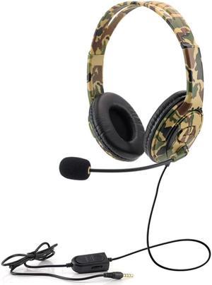 Camouflage Game Headphones Gaming Headsets Over-Head Earphone PC Laptop Microphone Wired Headset for PS4