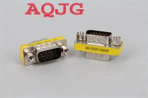 DB15 Male to Male Adapter VGA connector pin for pin video adapter for Computer VGA cables 15pin female to female AQJG 10PCS