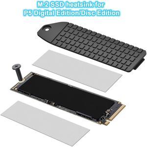 Aluminum Alloy M2 SSD Heatsink Cooler Thermal Pad Metal Solid State Drive Radiator Replacement Game Console Accessories for PS5