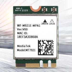 MT7921 Wireless WiFi Card 1200Mbps Dual Band 2.4Ghz/5Ghz Network Card WiFi Adapter M.2 NGFF Bluetooth-compatible 5.2 for Laptop