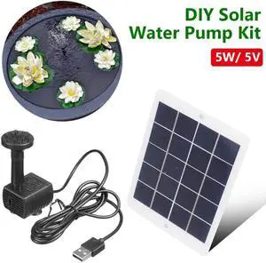 5W 5V Solar Power Floating Fountain Water Pump Brushless Motor Solar Fountain for Garden Pool Garden Solar Decorative Fountain
