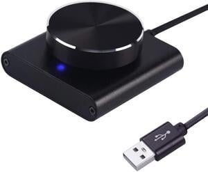 USB Computer Volume Controller Multimedia PC Speaker External Audio Volume Control Adjust Knob Black Accessories