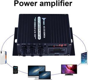 AK-370 Bluetooth-compatible Amplifier 20W+20W Home Theater Amplifier DC 12V Audio Power Amplifier Mini HIFI Stereo USB OTG Input