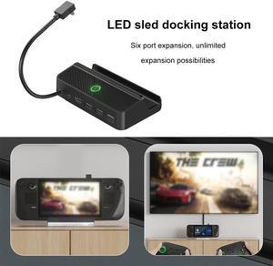 Dock Station TV Base Video Converter LED Sled Docking Station Accessories Projection Expansion Base for Steam Deck Console
