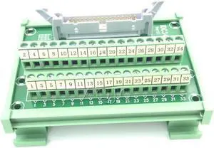 IDC34P IDC 34 Pin Male Terminal Block Breakout PLC Relay Terminals DIN Rail Mounting Adapter Connector