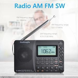 K603 High Sensitivity Clear Volume Radio Digital Radio Stereo MP3 Player Speaker Portable Bluetooth-compatible Pocket Recorder