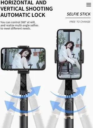 Q08 Handheld Stabilizer Aluminum Alloy Bluetooth-Compatible Handheld Stabilizer Telescopic for Phone Holder Video Record
