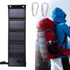Waterproof Folding 20W 5-PanelPower Bank Charger Solar Cells Pack 5V USB Portable Solar Panels for Mobile Phone