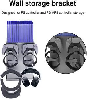Wall-mounted Game Controller Bracket Mount Space Saving Game Controller Bracket Disc Box Storage Non-slip Accessories for PS VR2