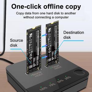 M.2SATA Hard Disk Copier with LED Indicator Docking Station Data Transmission Dual Rotors Reading for Store Data for Computer