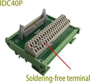 IDC40P to terminal IDC Male 2.54mm Screw-Free Terminal Block Breakout PLC Relay Terminals  Adapter Connector 40pin