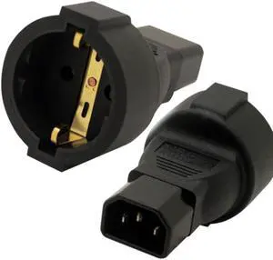 10 pcs Power Plug Adapter, IEC 320 C14 Male to 3Pin European Female Power Adapter For PDU UPS