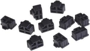 10 Pcs Black Ethernet Hub Port RJ45 Anti Dust Cover Cap Protector Plug for RJ45 Female Jack