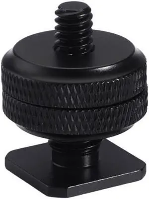 1/4" 3/8" Dual Nuts Tripod Mount Screw Camera Hot Shoe Mount Adapter Stand