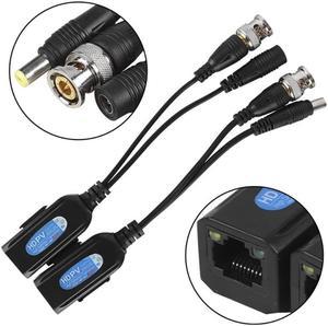 1 Pairs DC to 60Mhz Passive CCTV Coax BNC Video Power Balun Transceiver to CAT5e 6 RJ45 Connector