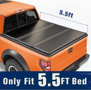 TIPTOP Tri-Fold Hard Tonneau Cover Truck Bed FRP On Top For 2004-2014 F150 & 2006-2014 Mark LT 5.5ft Bed (67") | TPM3 |