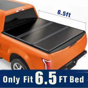 TIPTOP Tri-Fold Hard Tonneau Cover Truck Bed FRP On Top For 2015-2023 F150 6.5ft Bed (78.9") | TPM3 |