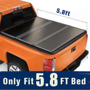 TIPTOP Tri-Fold Hard Tonneau Cover Truck Bed FRP On Top For 2007-2023 Silverado / Sierra 1500 5.8ft Bed (69.3") |Not for CarbonPro Bed| TPM3 |