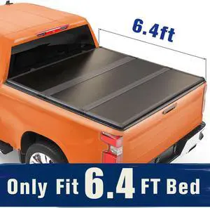 TIPTOP Tri-Fold Hard Tonneau Cover Truck Bed FRP On Top For 2019-2023 Chevy Silverado / GMC Sierra 1500 New Body Style 6.6ft Bed (78.9") | TPM3 | Not Work with Factory Side Storage Box |