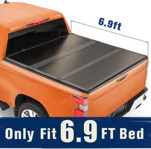 TIPTOP Tri-Fold Hard Tonneau Cover Truck Bed FRP On Top For 2020 2021 2022 2023 Silverado / Sierra 2500 3500 HD New Body Style 6.9ft Bed (82.2") w/o Multi-Flex Tailgate |Not for CarbonPro Bed| TPM3 |