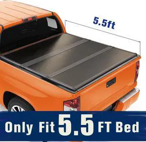 TIPTOP Tri-Fold Hard Tonneau Cover Truck Bed FRP On Top For 2007-2021 Tundra 5.5ft Bed (66.7") | TPM3 |For Models With or Without The Utili-Track System|