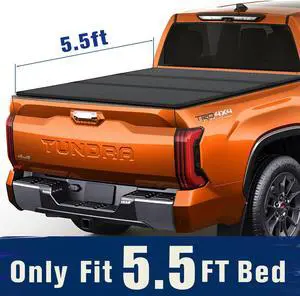 TIPTOP Tri-Fold Hard Tonneau Cover Truck Bed FRP On Top For 2022 2023 Tundra 5.5ft Bed (66.7") | TPM3 |For Models With or Without The Deck Rail System|