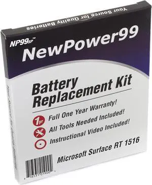 NP99sp NewPower99 Battery Kit for Microsoft Surface RT 1516 with Tools, How-to Video and Extended Life Battery