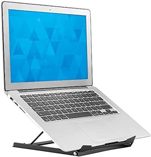 Laptop Stand for Desk Adjustable Height - Black Solid Steel Laptop Riser | 5 Adjustable Heights | Properly Positions Head, Neck, Back and Wrists to Reduce Aches while Working | No Assembly Required Laptop Stand for Desk Adjustable Height - Black Solid Steel Laptop Riser | 5 Adjustable Heights | Properly Positions Head, Neck, Back and Wrists to Reduce Aches while Working | No Assembly Required
